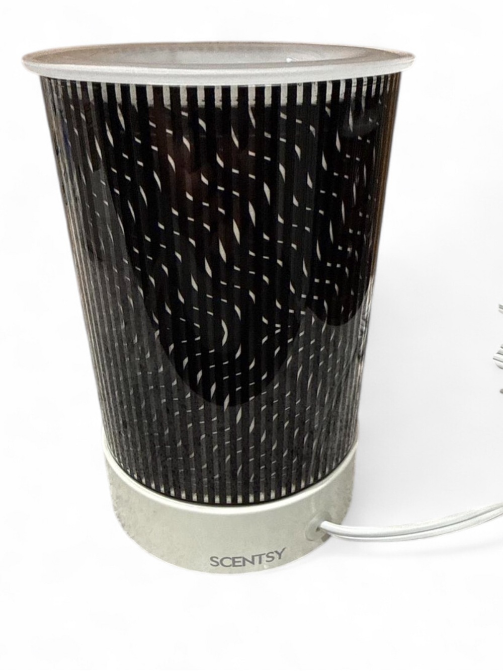 Scentsy Black and white Striped Cutout Electric Warmer